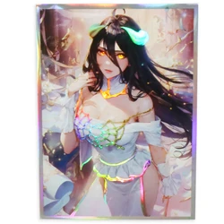 67x92mm Albedo maniche per carte olografiche Foil Anime Girl Card Sleeve PKM protezione per carte collezionabili per MTG dimensioni Standard 60 pezzi