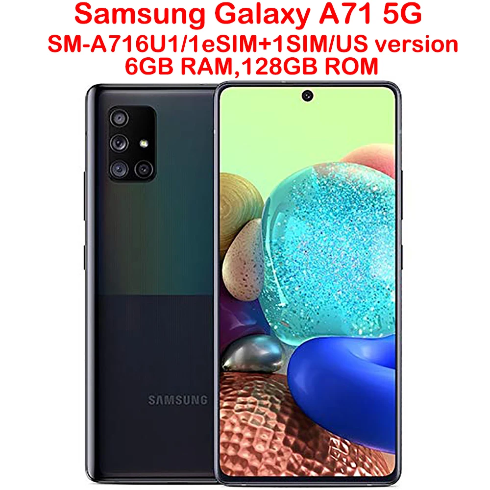 Samsung Galaxy A71 5G Smart Android Phone A716U1 6.7-inch US Version Samsung Eight Core Fingerprint NFC 64MP 4500mAh 25W Unlock