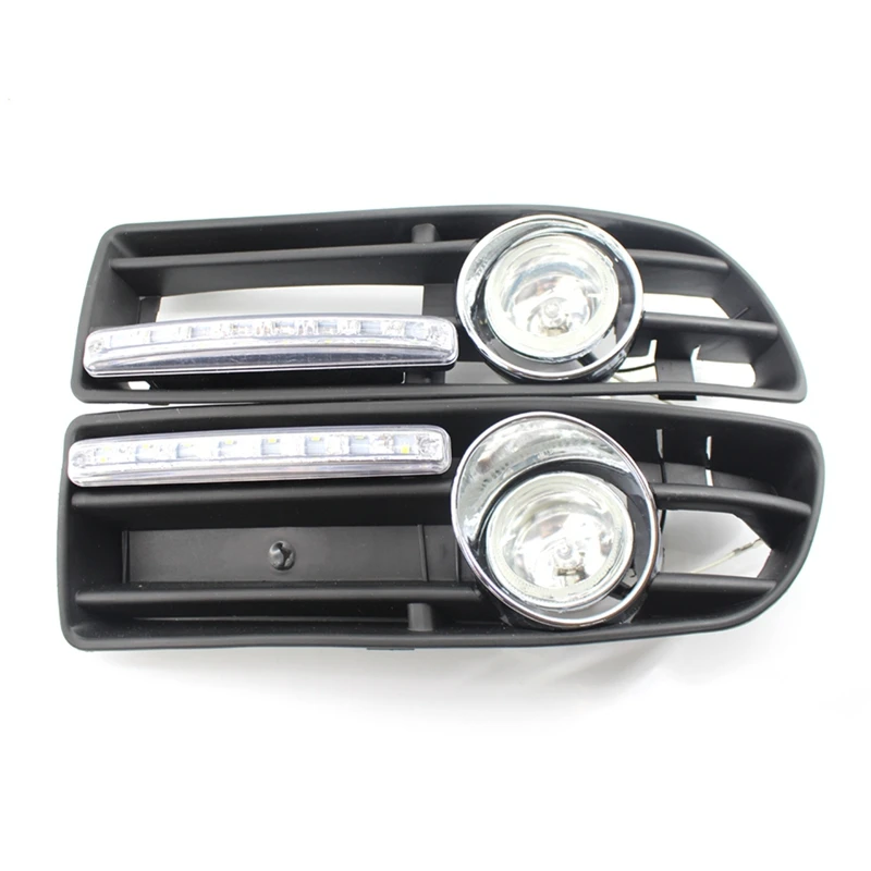 Światła przeciwmgielne LED do jazdy dziennej z kratką do VW Bora Jetta MK4 1998-2004 1J 5853665 B 1J 5853666 B