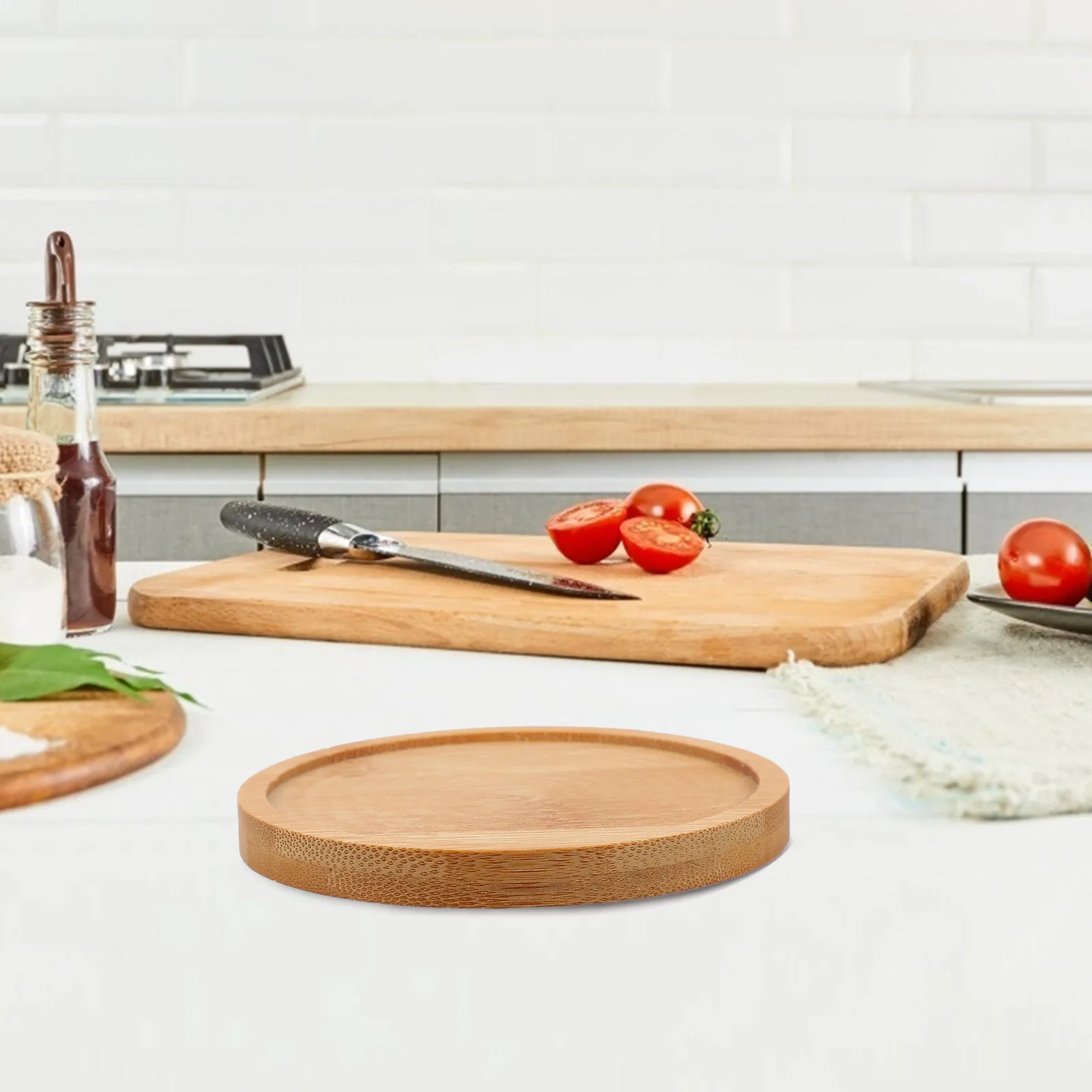 

Bamboo Coasters Set Creative Home Hotel Party Teacup Cushion Water Resistant Decorative Mat Bamboo Tray