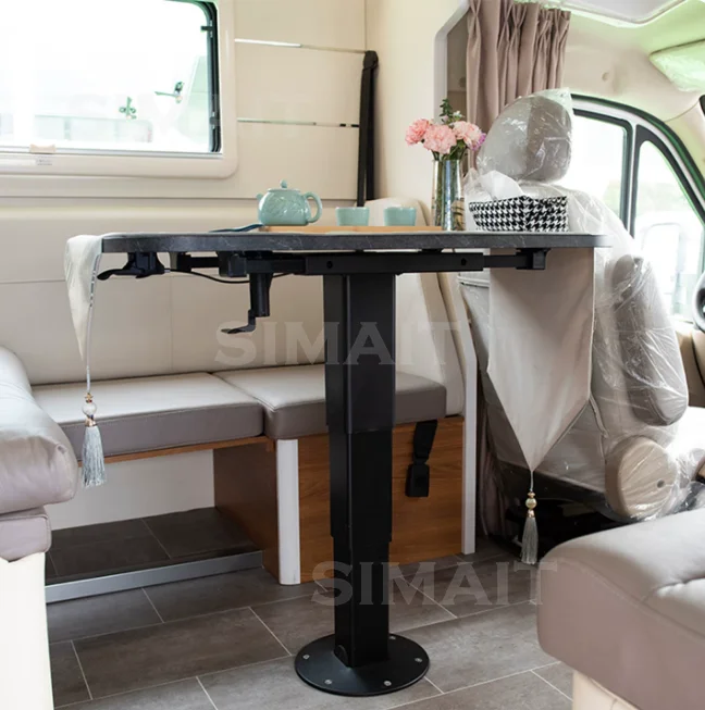 

Adjustable Aluminum Alloy Lifting Table Leg 4-Way Sliding Table Base For RV Caravan Yacht Marine Boat