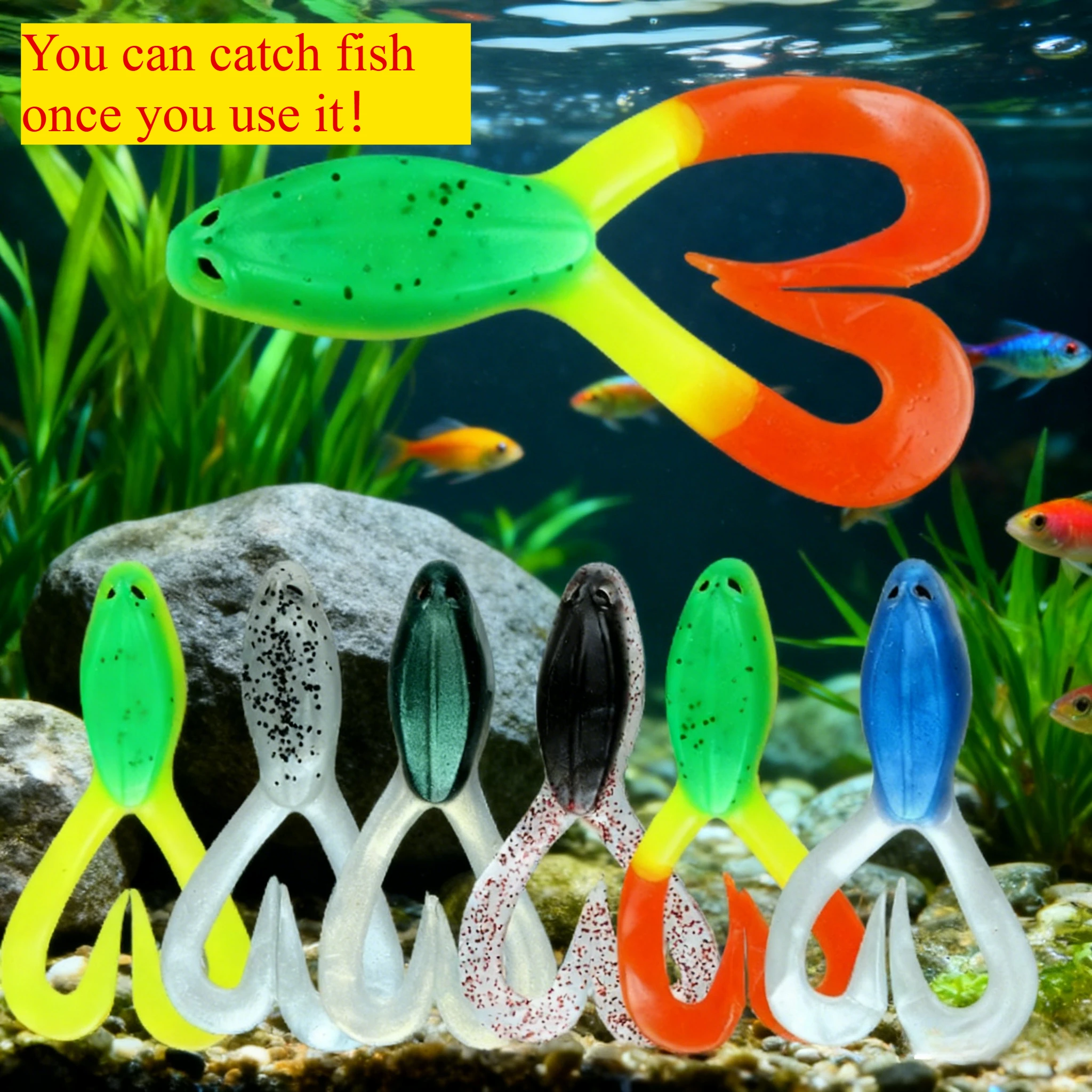 

Floating double-tailed soft frog 11cm/16g fishing carp fishing lure fishing lure set outdoor soft baits fish