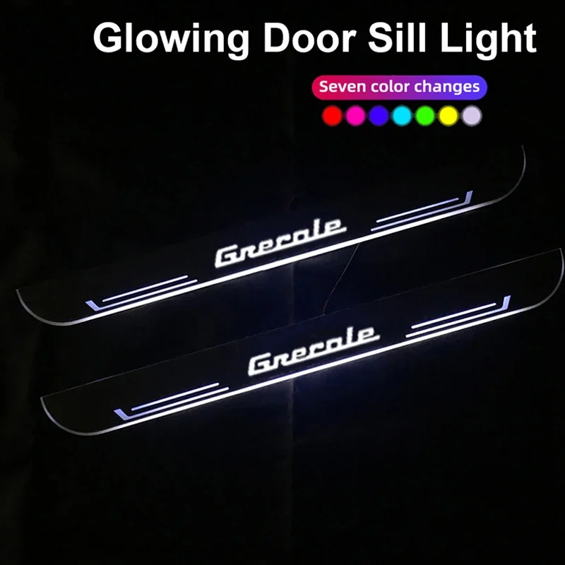 

USB Power Moving Car LED Welcome Pedal Acrylic Pathway Front Rear Threshold Light for GRECALE Interior Accessories