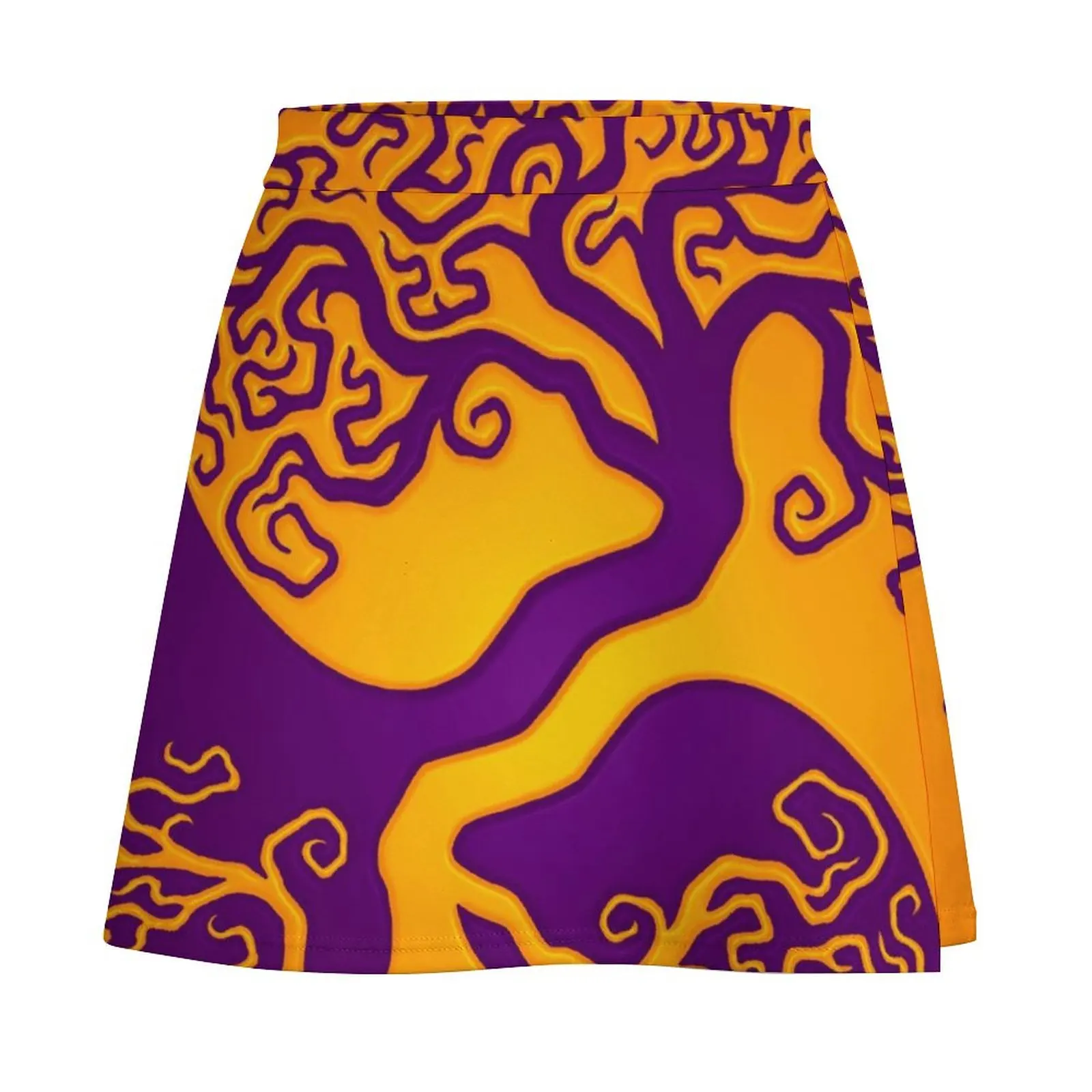 Purple and Yellow Tree of Life Yin Yang Mini Skirt mini denim skirt elegant party dresses for women 2025 Summer dress Mini Skirt