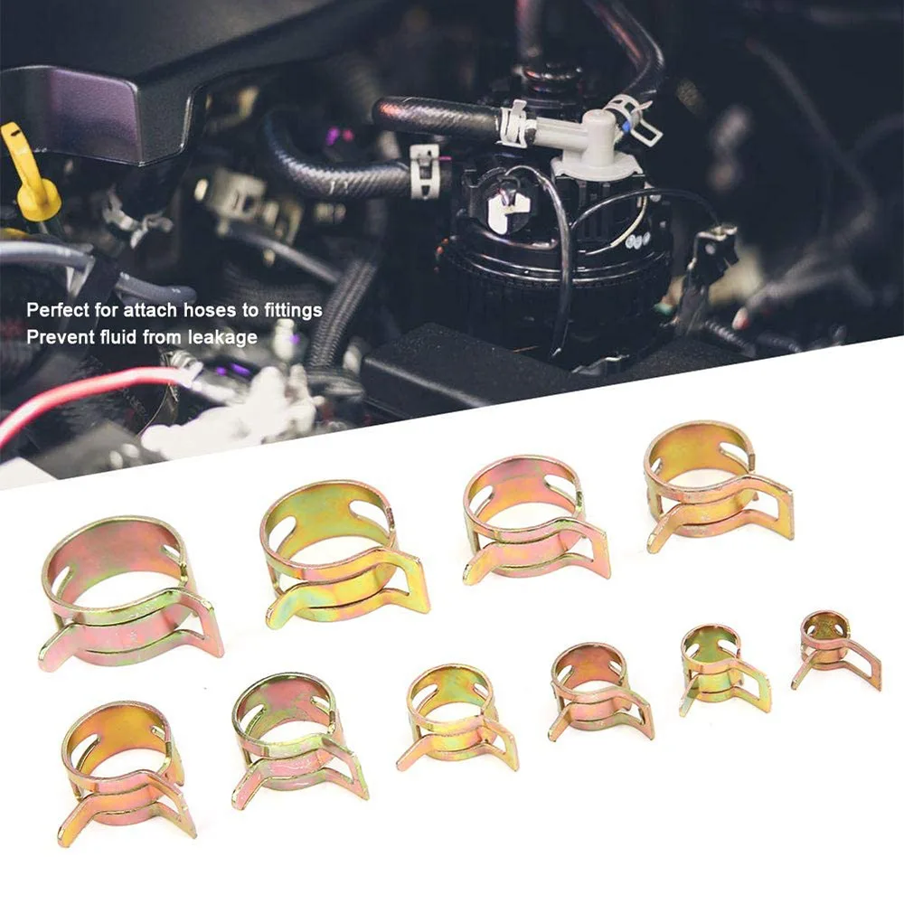 10-100Pcs Metal Band Hose Clips Fastener Car Industrial Water Gas Oil Pipe Plumbing Fixing Clip Spring Clamps M5/M6/M7/M8/M9