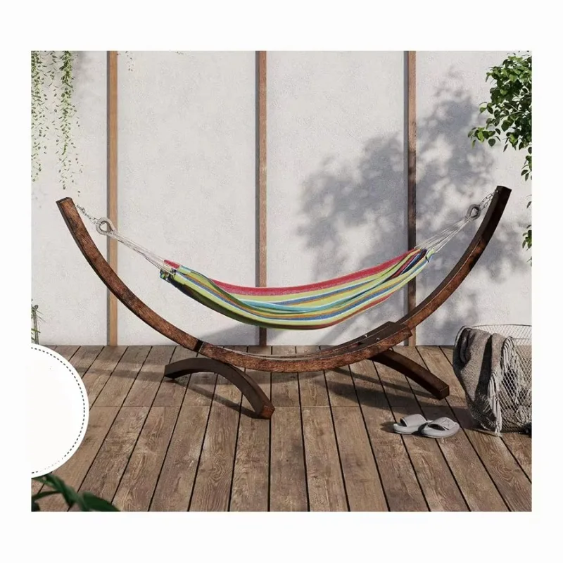 2026 Single Casual Swing Hammock With Bracket Portable And Family-friendly For Outdoors And Birthday Celebrations Made Of Wood