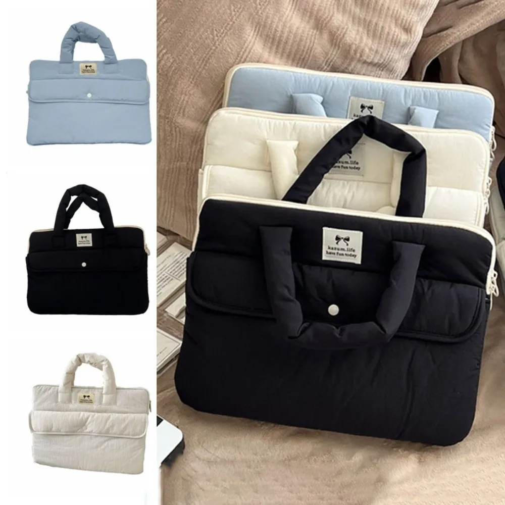 Computer Cover 15.6inch Portable Laptop Bags Bow with Handle Laptop Case Cartoon Dual Zipper Notebook Sleeve Travel