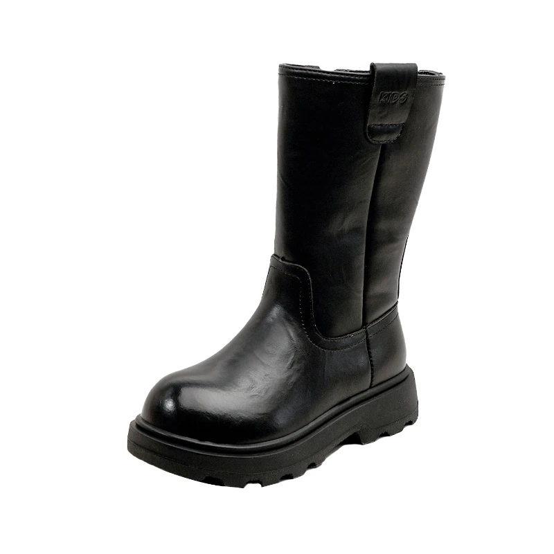 

New Autumn Children's Boys Girls All-match Thick-soled Mid-calf Boots Kids Toddler Casual Leather Boots