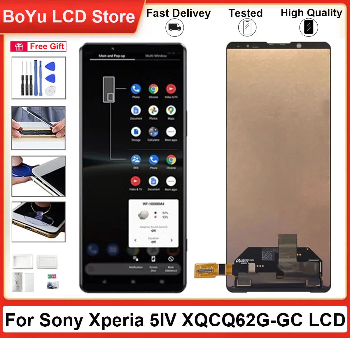 

6.1" 100% Original Tested x5iv AMOLED Display For Sony Xperia 5 IV XQ-CQ62BGC XQ-CQ62GGC LCD and Touch Screen Digitizer Assembly