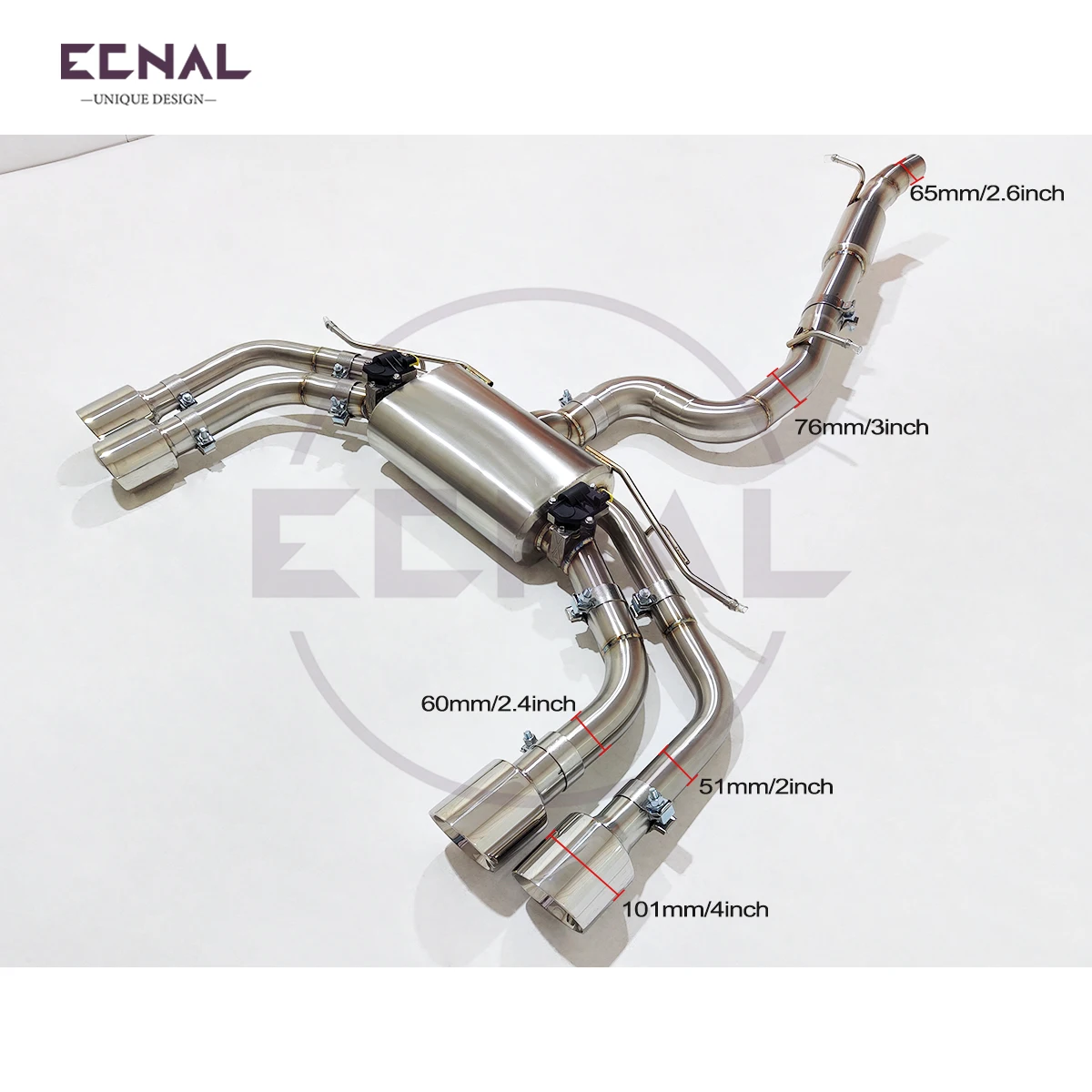 

Выхлопная система Ecnal Catback для Audi S3 8Y 2.0T 2015-2019 из нержавеющей стали SS304 с клапаном и глушителем