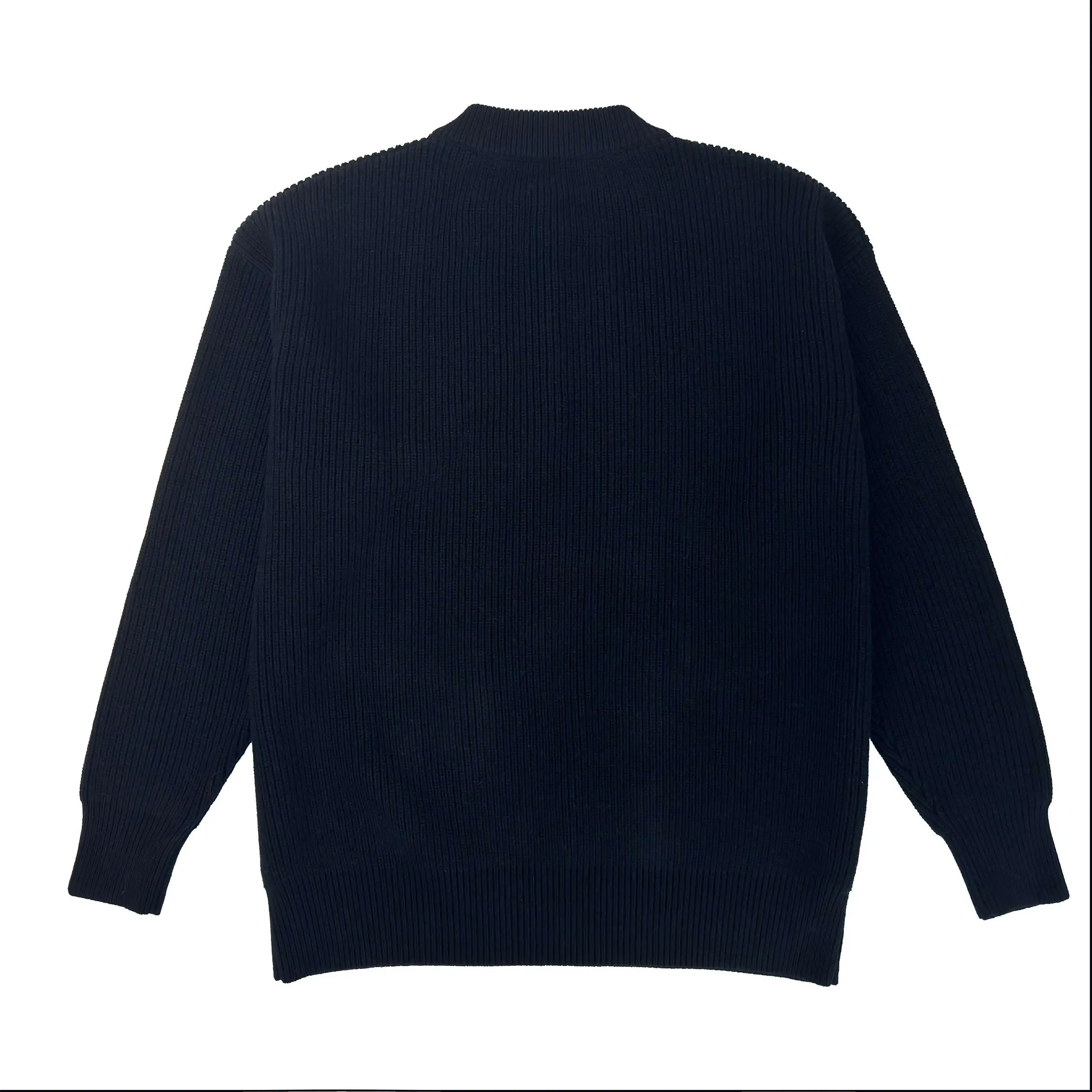 Henry Collar Round Neck Vintage Style Button Up Pullover Hoodie Autumn and Winter for Men and Women Knitted