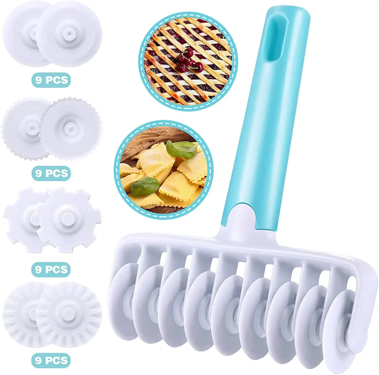 1-5PCS 37PCS Roller Set Baking Tools Roller Knife Cake Flipping Tools Cookie Embossing Molds Pizza Embossing Molds