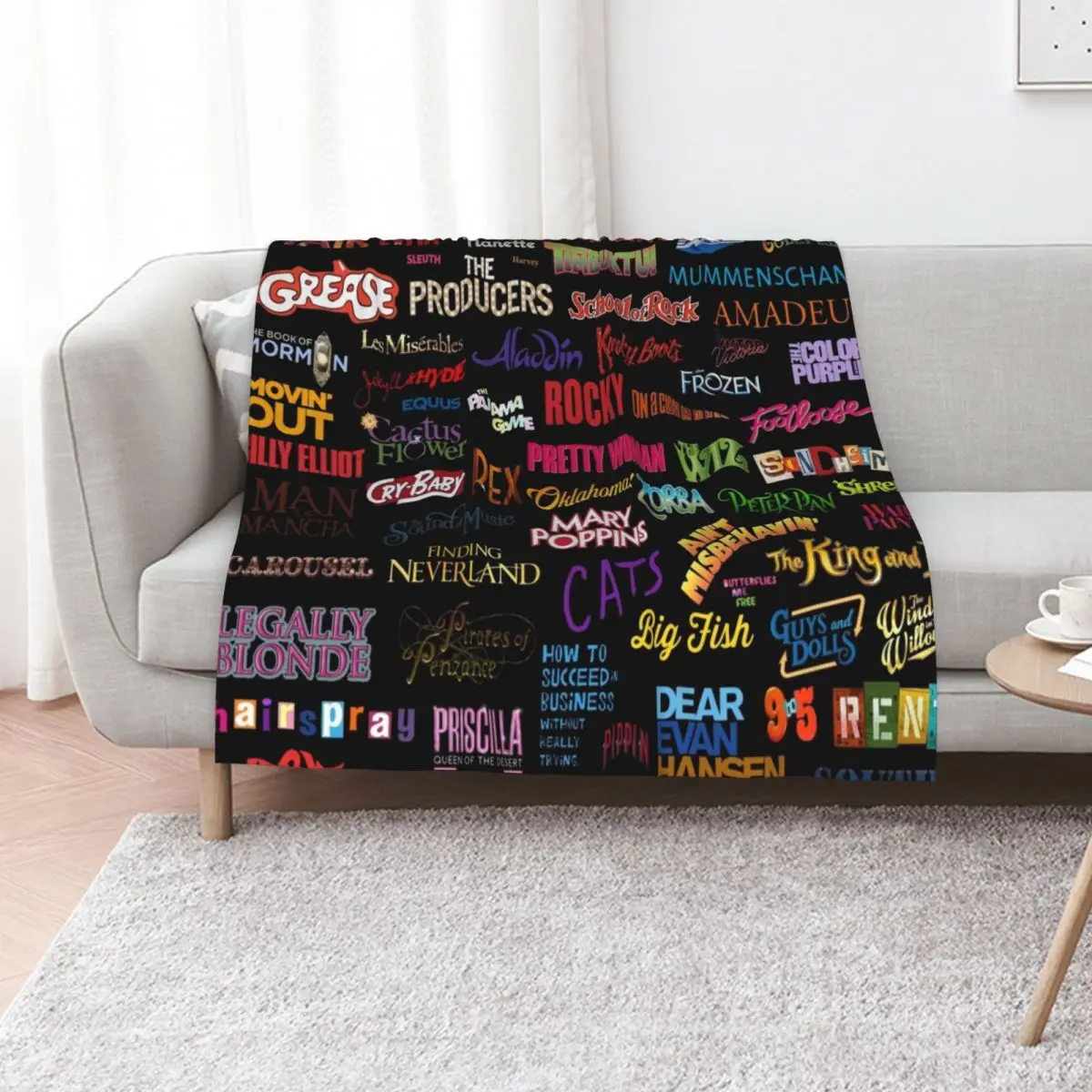 

Broadway Musicals Throw Blanket Soft Big Vintage bed plaid Sofa Quilt Blankets