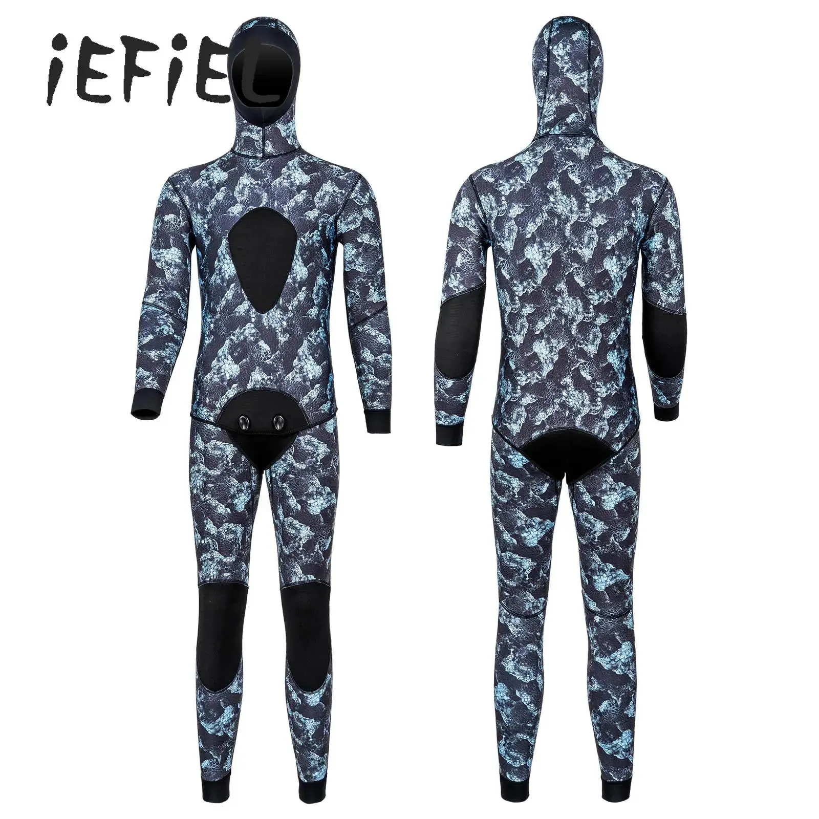 3 مللي متر طباعة بذلة رجالي كم طويل النيوبرين قطعتين مقنعين بدلة غطس بلوزات وسراويل الدفء الغوص تصفح بحر #1