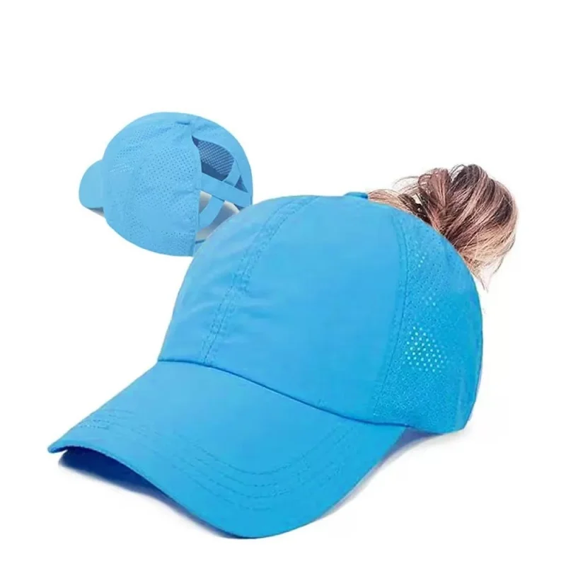Schnell Trocknende Pferdeschwanz-Baseballkappe Atmungsaktives Mesh Criss-Cross-Rückenteil für Damen Snapback Dad Hat Atmungsaktive Mütze Outdoor Sonnenkappe – Detail 8