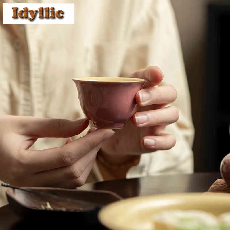 2 قطعة/الوحدة 50 مللي الوردي رو فرن فنجان الشاي الرجعية الشاي السلطانية فنجان شاي مجموعة الشاي تذوق رائحة كوب Jianzhan ماستر الكؤوس الصينية طقم شاي الحرفية #5