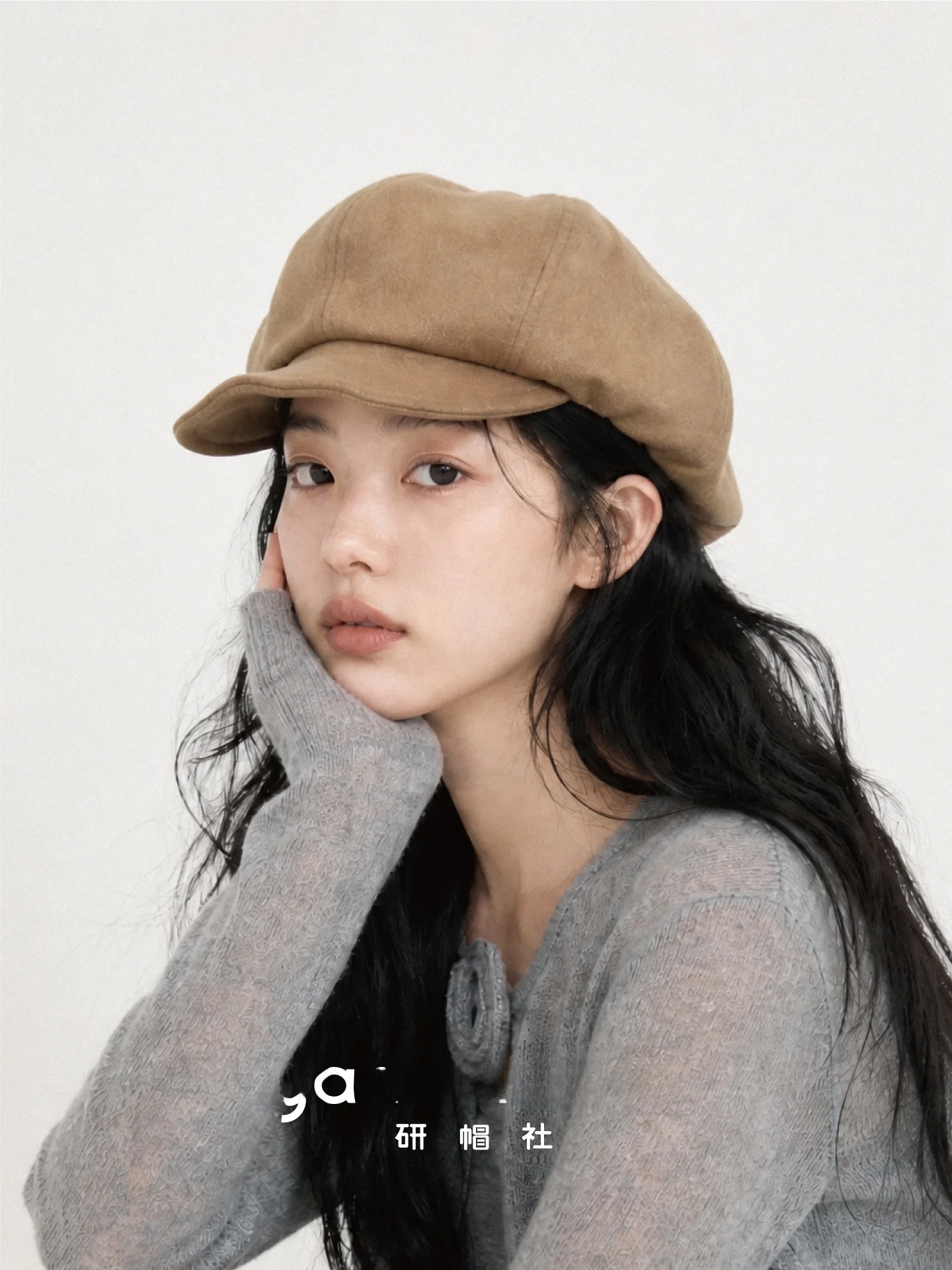 autumn-winter-wool-beret-hat-women's-large-head-size-warmth-eight-corner-newsboy-cap-small-head-cloud-wind-style-fashion-acce