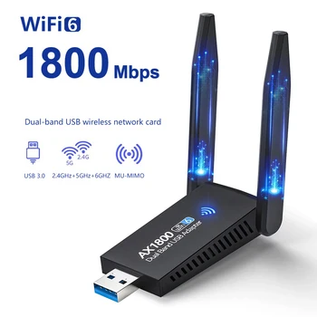 5G 6G 1800Mbps Draadloze Netwerkkaart USB 3.0 WIFI Adapter Dual Band Usb3.0 Lan Ethernet driver Gratis Bluetooth5.0 Adapter voor PC