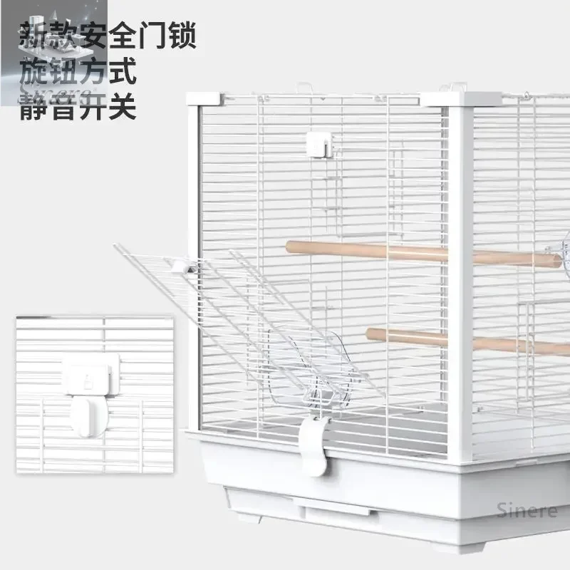

You Whoosh Роскошная квадратная алюминиевая колонна Клетка для птиц Клетка для попугая Кожа тигра Пион Сюаньфэн Разведение птиц Горизонтальный шелк