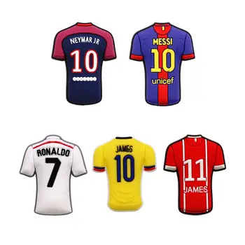 1 ชิ้น Original ฟุตบอล Jersey PVC รองเท้า Charms Designer รองเท้าแตะด้านบนอุปกรณ์ตกแต่งฟุตบอลเสื้อผ้ารูปร่าง Clogs หัวเข็มขัด