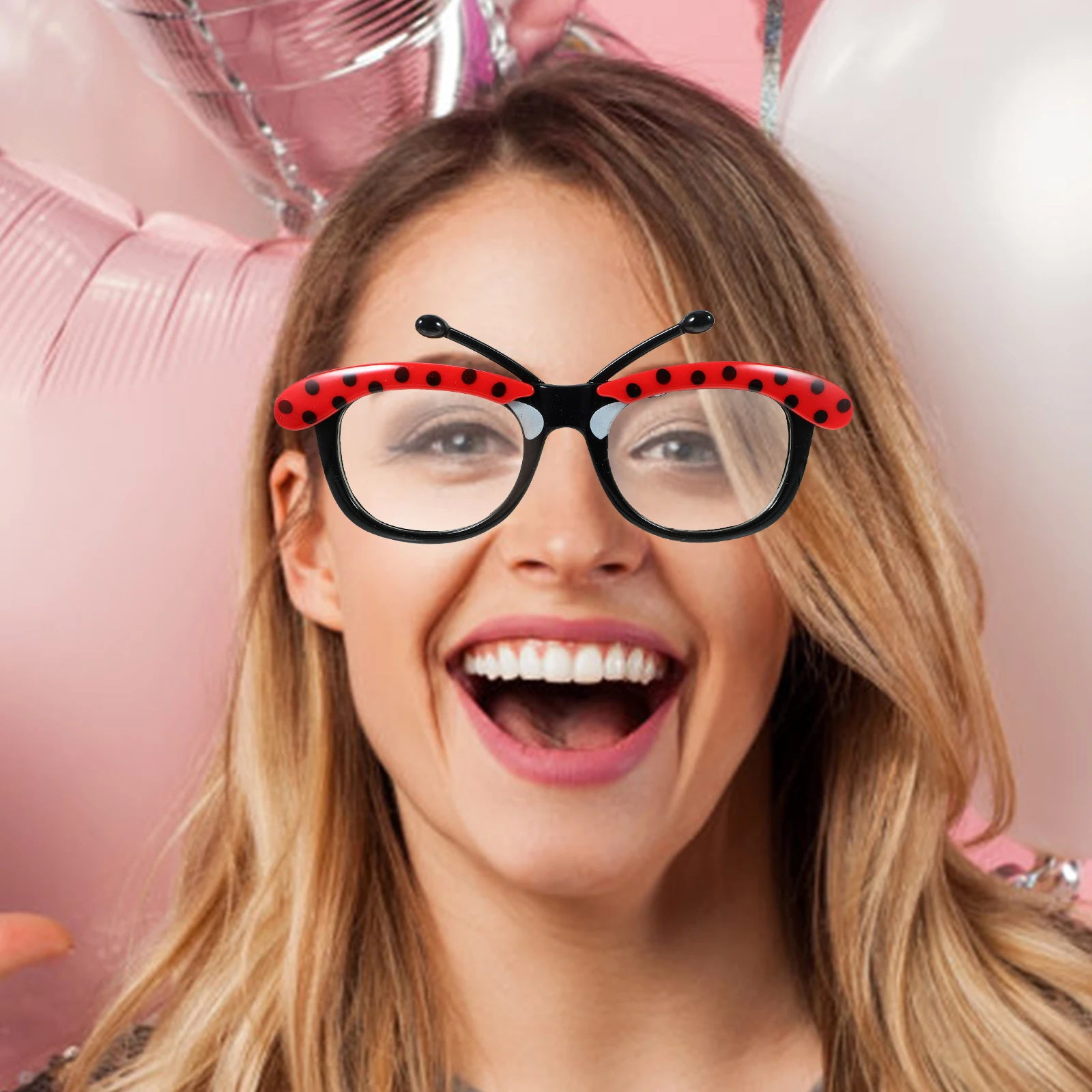 Gafas de mariquita, ligeras, con textura cómoda, diseño divertido, Color rojo, cumpleaños, fiesta de baile infantil, mascarada