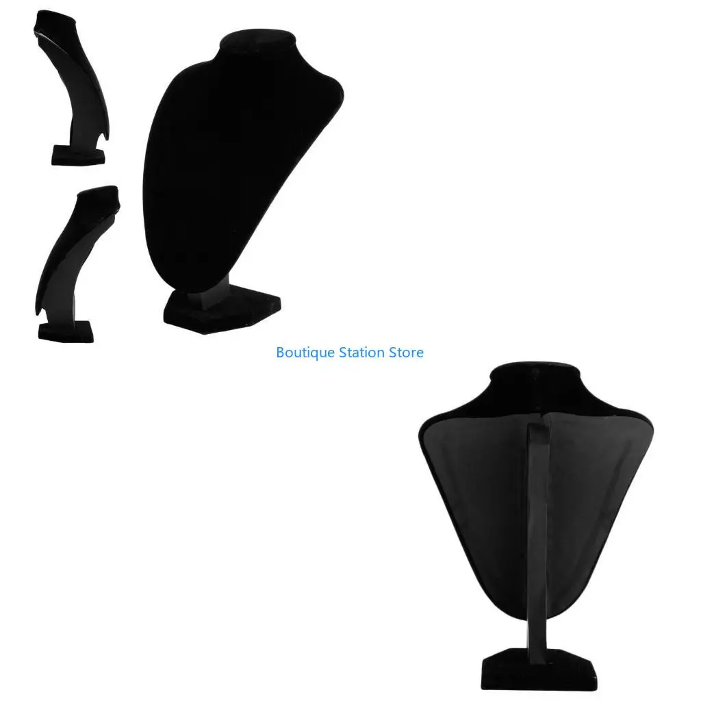 

Y55F Black Necklace Bust Holder Bracelet Chain Storage Display Stand