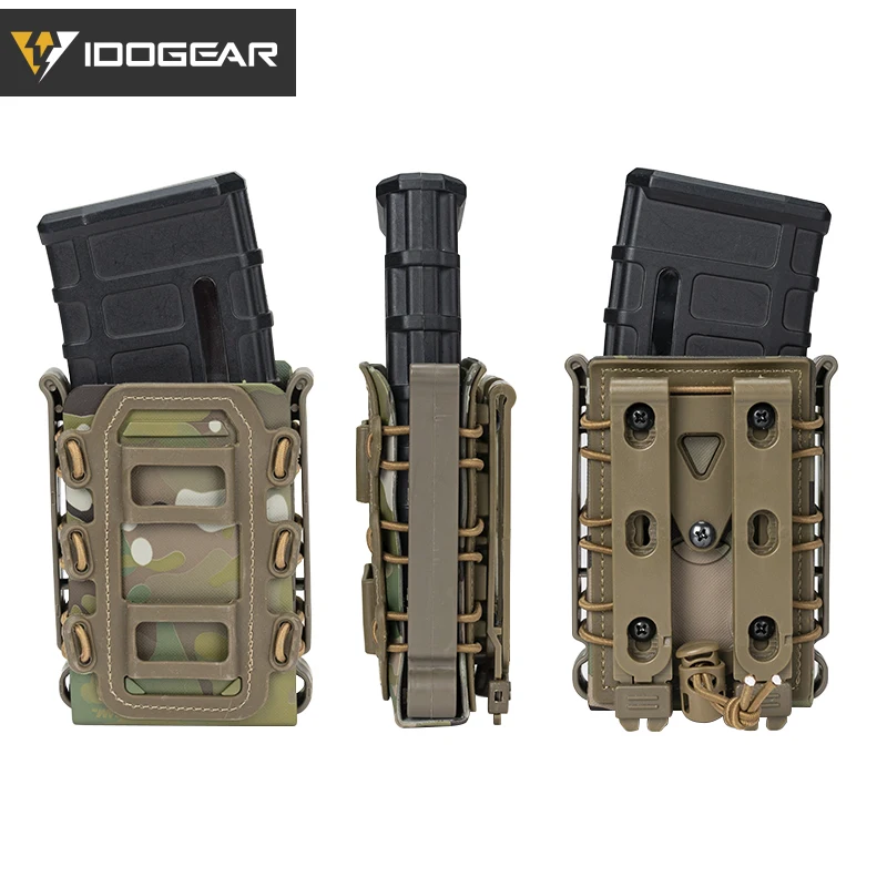 IDOGEAR 5.56mm 7.62mm Fast Mag Pouch Tactical Magazine Pouches Molle Belt Fast Attach Carrier Soft Shell  Mag Carrier