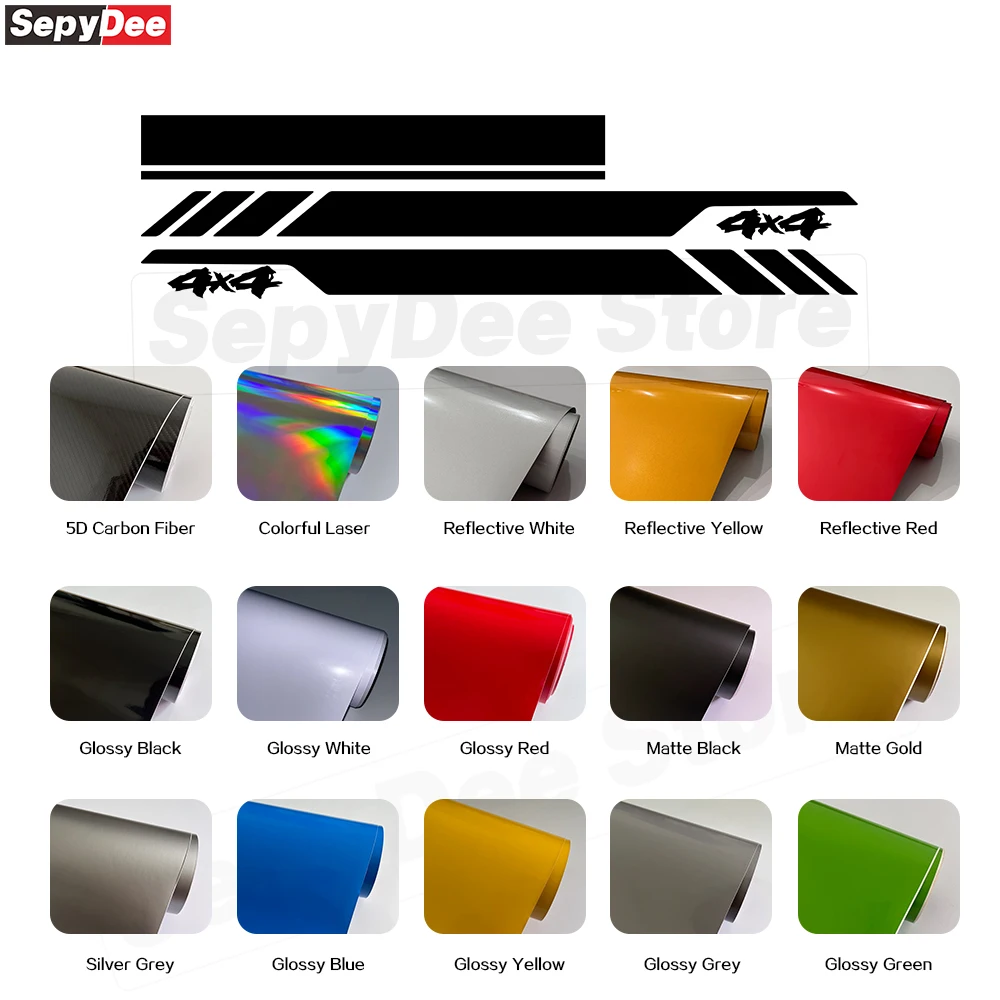 4 X 4 Graphic Car Engine Cover Door Side Stripe Sticker for Toyota Sequoia Auto Body Decor Vinyl Decal Car Tuning Accessories