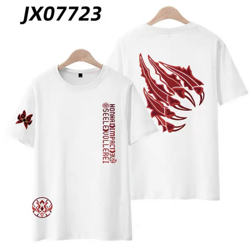 

Honkai Impact 3 Seele Vollerei 3D Printing T-shirt Summer Fashion Round Neck Short Sleeve Popular Game Streetwear Plus Size