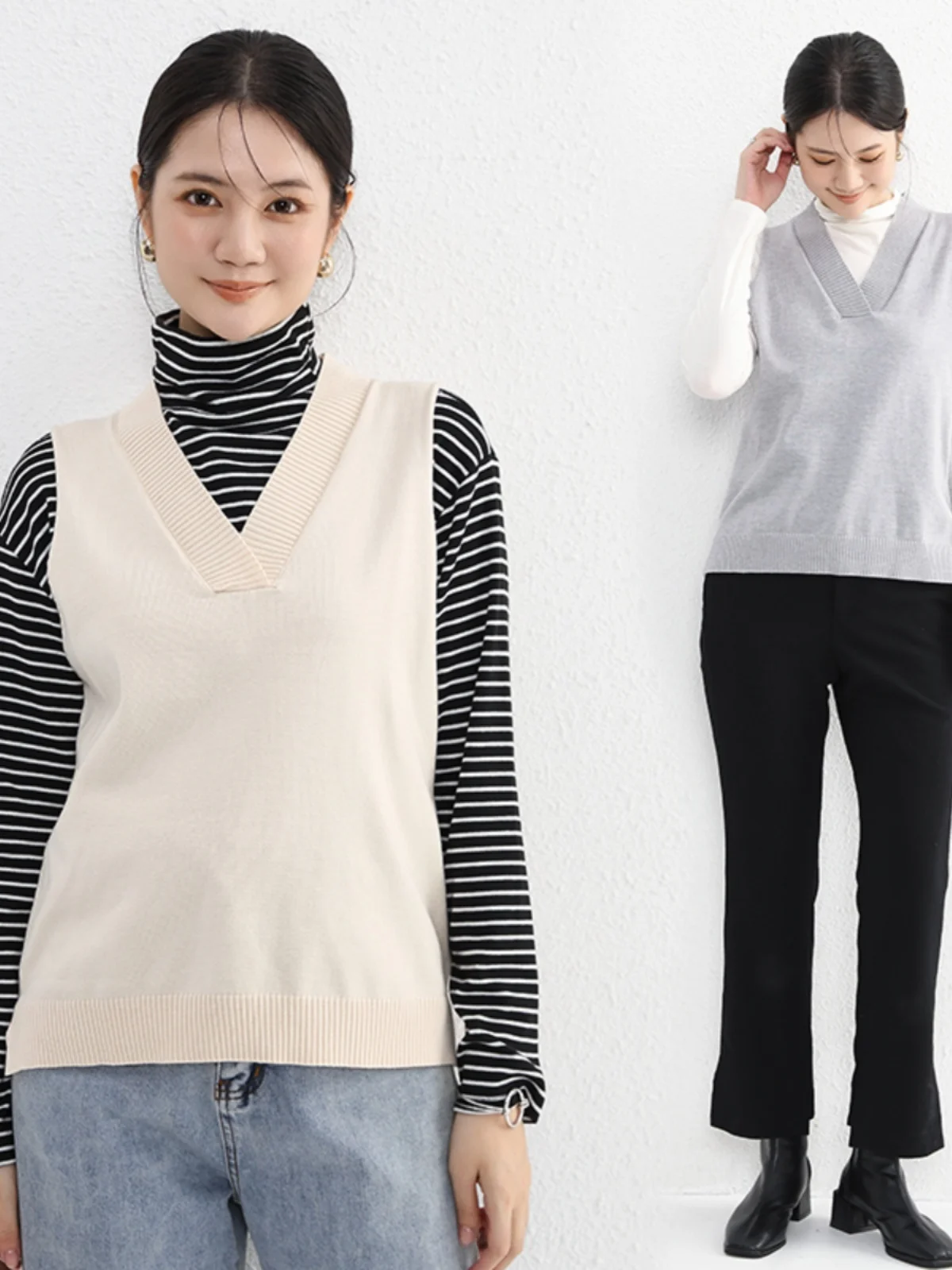 

Осень-зима, свободный вязаный жилет Svel V-Ne, женский термостойкий однотонный свитер с переключателем, бренд Pret для поездок на работу Sle