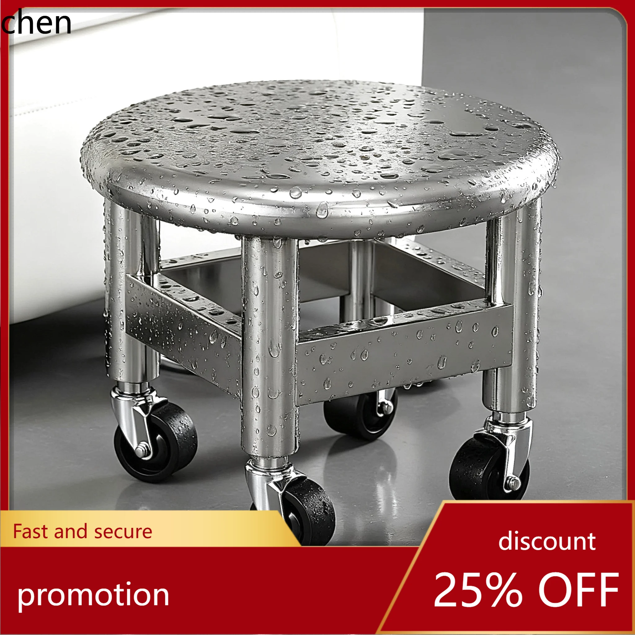 Ht universal wheel low stool with wheel for home round stool beauty seam pedicure toddler bench pulley silent