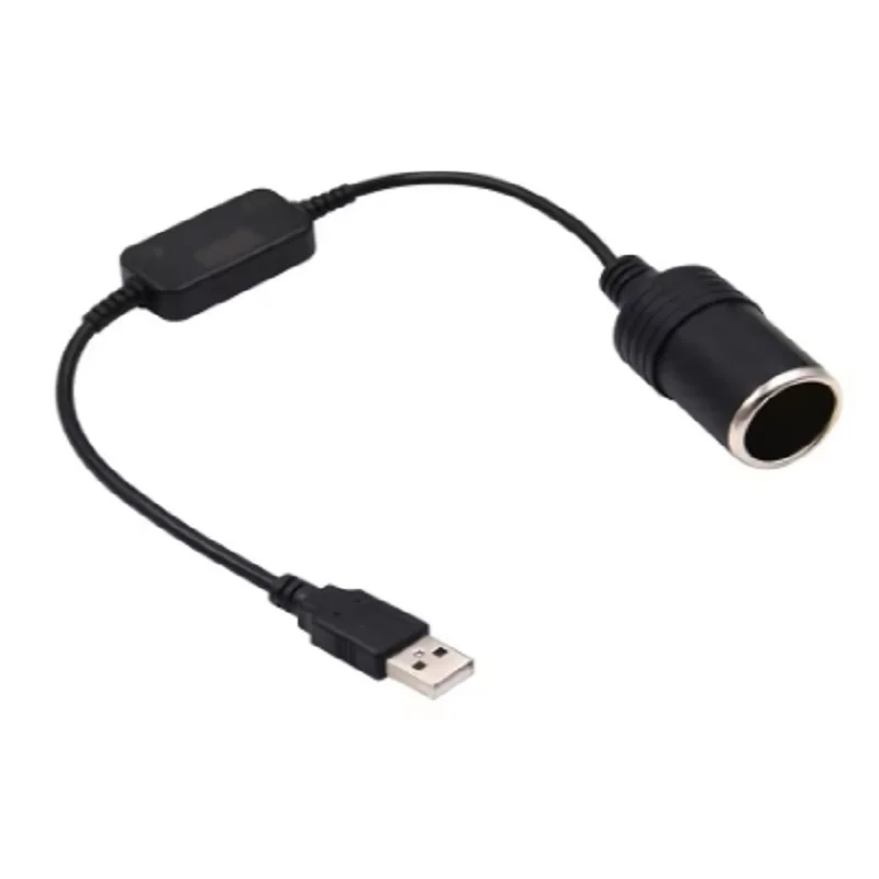USB 5V To 12V Cigarette Lighter Socket USB Male to Female Cigarette Lighter Adapter Converter Car Electronics Accessories