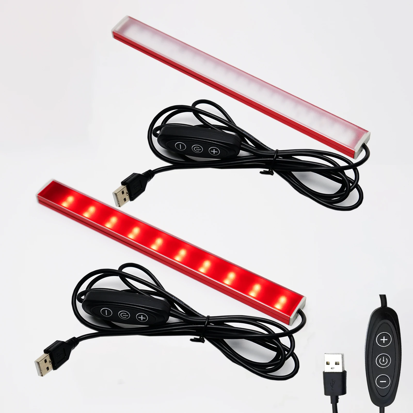 660nm & 850nm Red Light Strip, 9.6 Inch Near Infrared Light Bar with 5 Brightness Levels, USB Powered Red Light