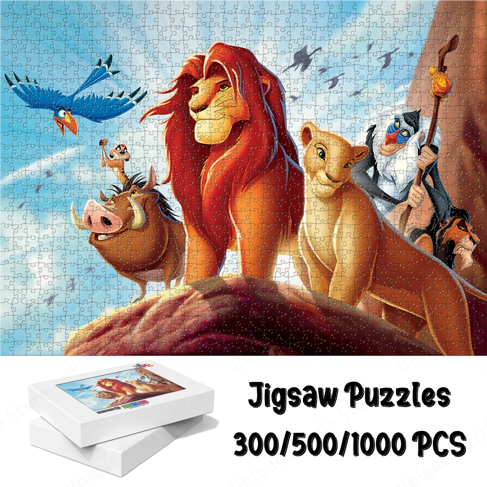 

Disney Series Jigsaw Puzzles The Lion King Characters Games Puzzles Classic Cartoon Mufasa Sarabi Pumbaa Board Games Family Toys