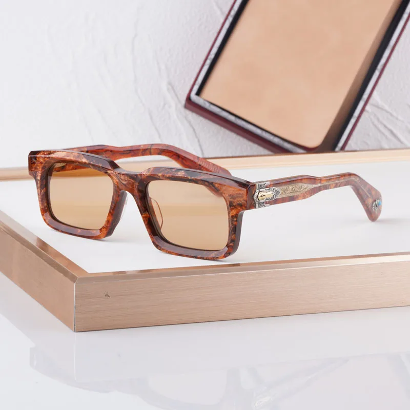 BELVEDERE gafas de sol de diseñador de lujo para hombre marca de alta calidad tortuga cuadrada moda al aire libre Vintage UV400 hecho a mano para hombre con estuche