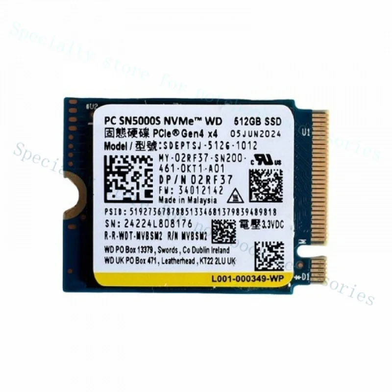 A+ WD SN5000S 512GB M.2 2230 SSD NVMe PCIe4x4 For Steam Deck ASUS ROG Flow X Laptop