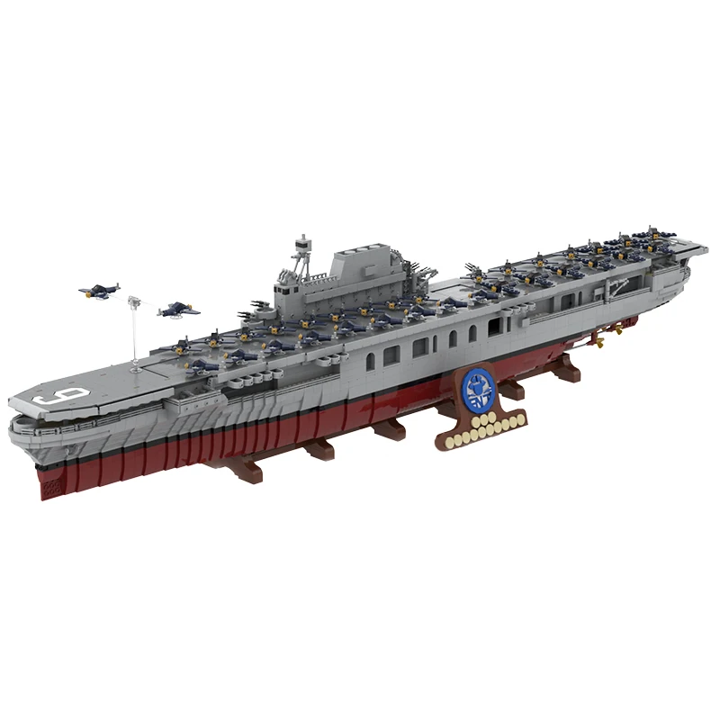 

Конструктор Военный MOC USS, 9829 шт., Вторая мировая война, модель авиаперевозчика, креативные идеи, высокотехнологичная детская игрушка, подарок на день рождения, строительные блоки