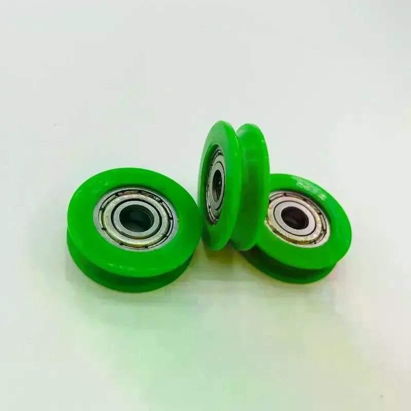 Single High Temperature Resilient U Rubber-Coated Bearing Pulley for Bathroom Portable Doors & Windows