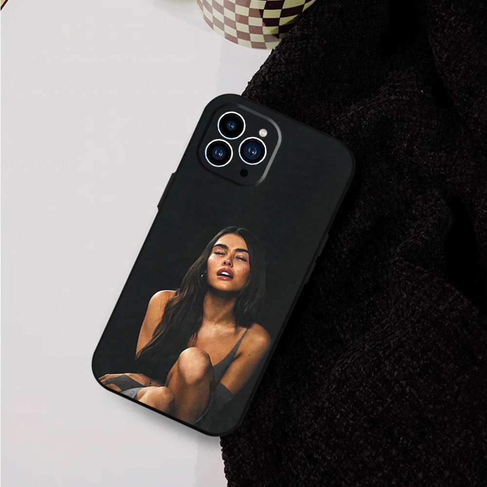 Singer Madison Beer Phone Case for iPhone 12 11 13 14 15 16 Max Pro Plus Black Soft Silicone Cover