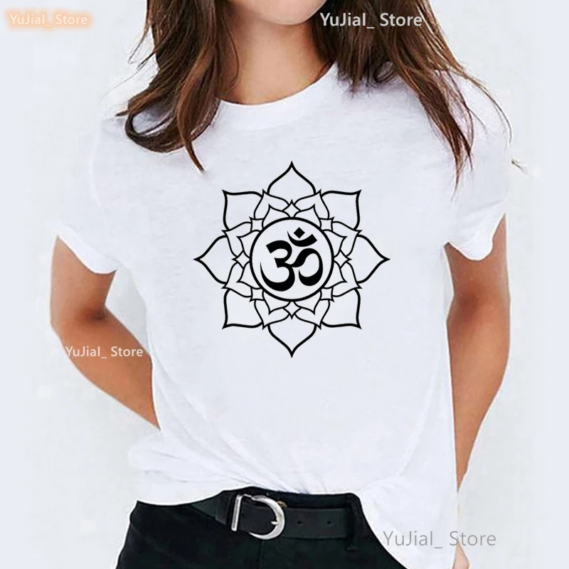 Rainbow Buddha Headphones Print T Shirt Women Clothes 2024 Summer Fashion Meditation Yoga Tshirt Femme Harajuku Shirt