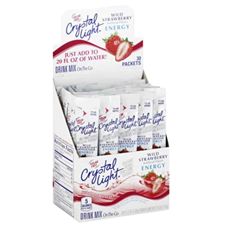 مزيج طاقة كريستال لايت وايلد فراولة 3.88 أونصة (110 جم) (30 عبوة) * 1 صندوق #3