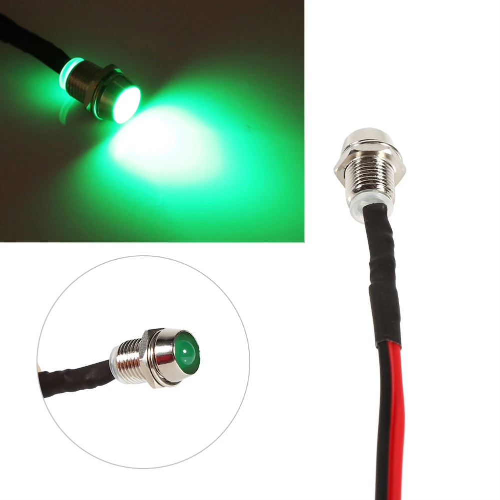 4pcs 12v 8mm LED Panel  Dash Warning Light Indicator Lamp Car Van Panel  Dash Light LED Panel  Indicator Lamp