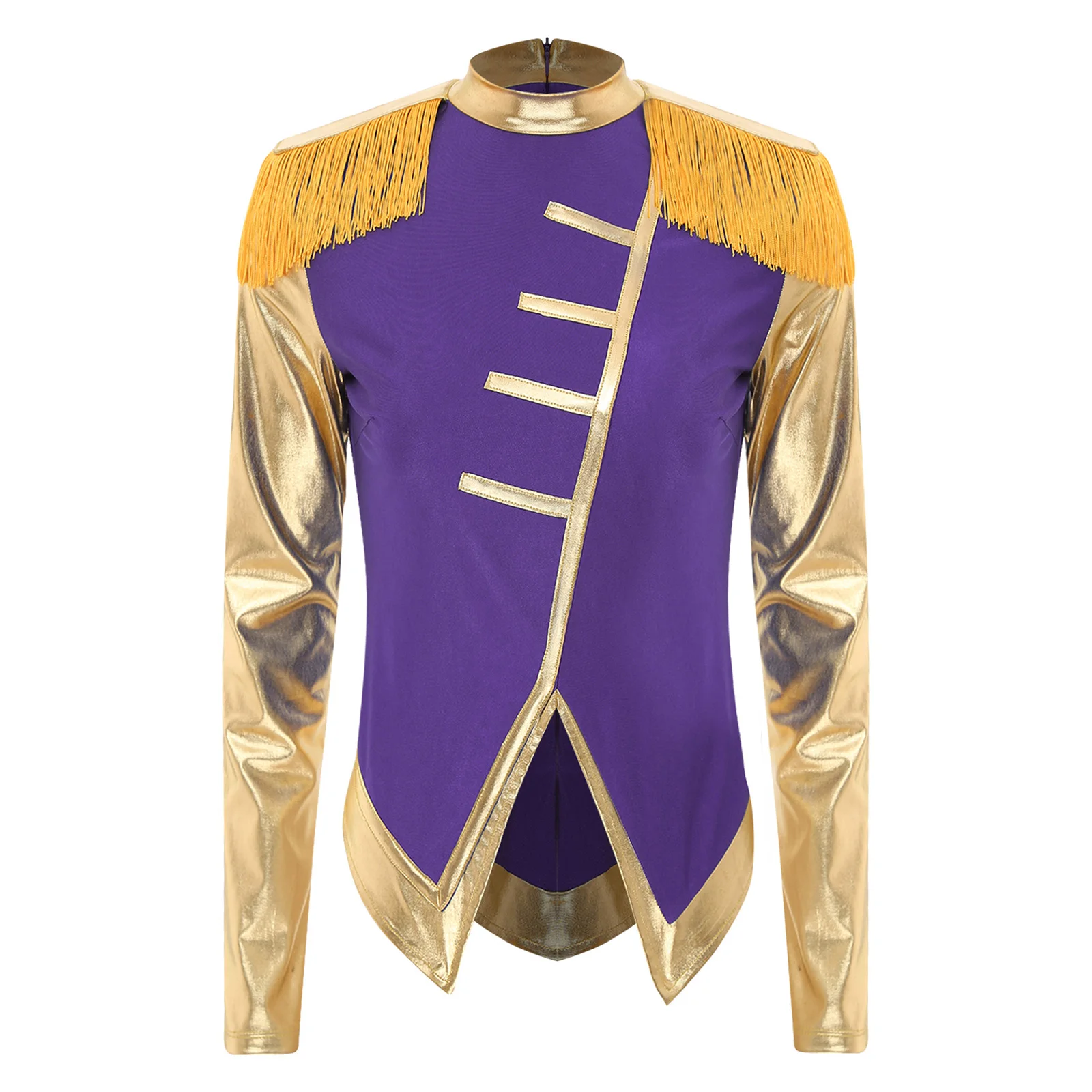 Costume da mago di Halloween CircusRingmaster da donna Stage Drum And Honor Guard Studio Uniform Shirt top con nappa Decor