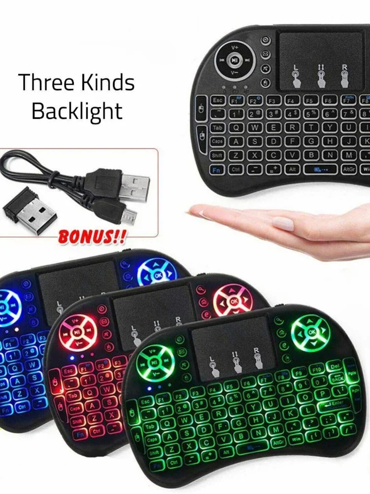 I8 Wireless Mini Keyboard Remote Control Backlit keyboard 2.4G Touchpad Handheld Keyboard PC  TV Box