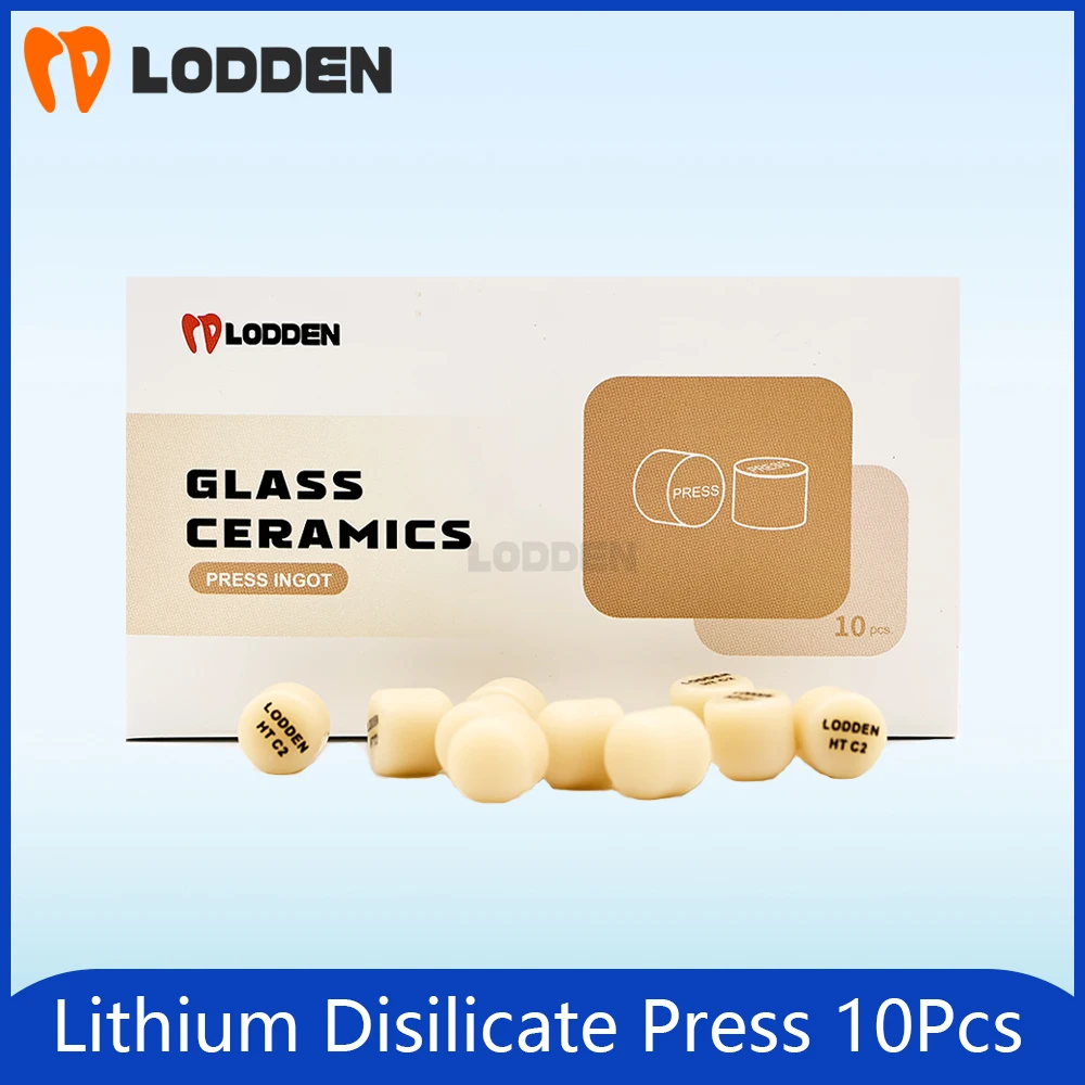 

LODDEN Lithium Disilicate Press 10pcs Glass Ceramic Disilicate Lithium Block For Ultra-thin Veneer Dental Lab Materials HT/LT