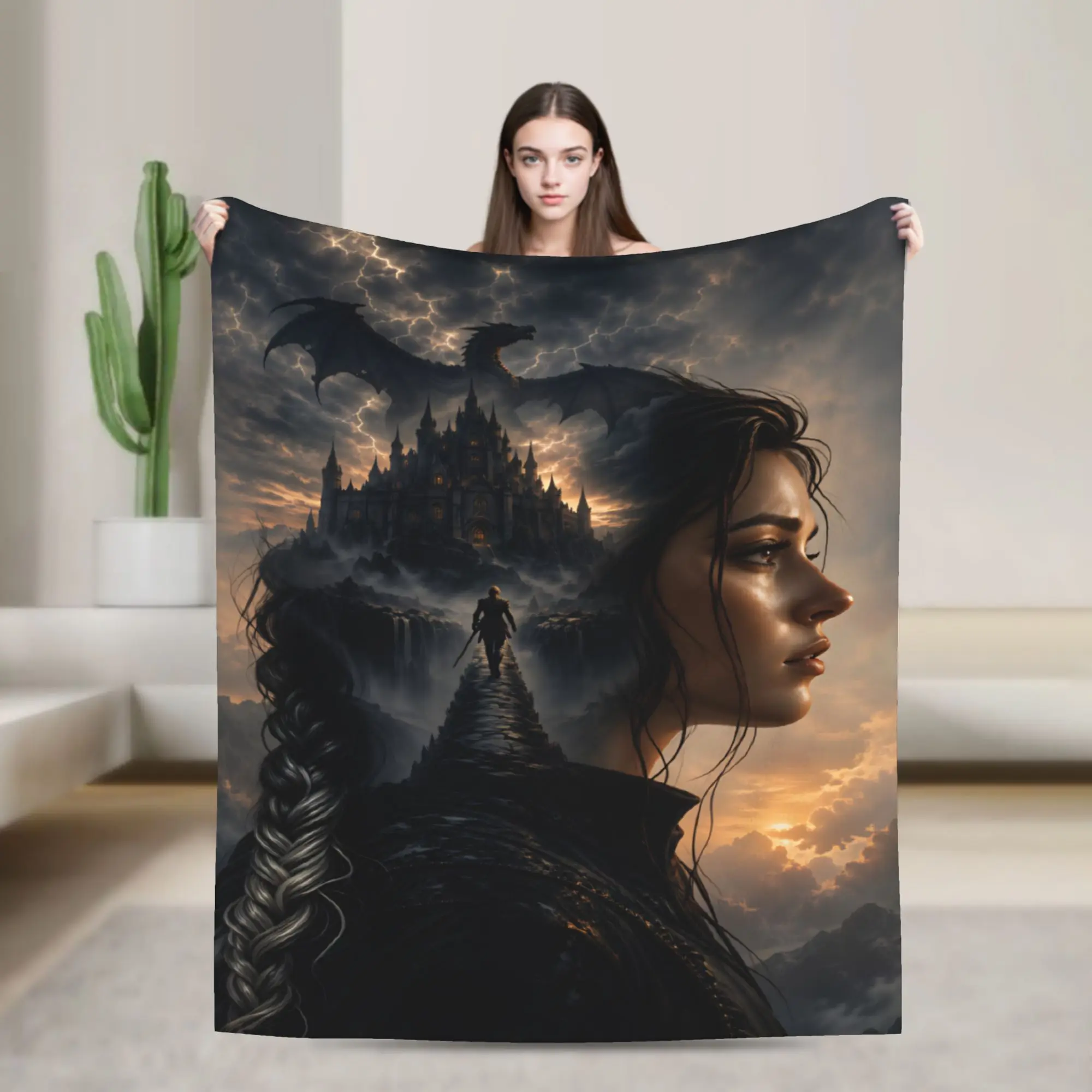 Warm BlanketGirls Boys Picnic fourth wing  Throw Blanket  Flannel Bedspread For Living Room Aesthetic Sofa Bed Cover