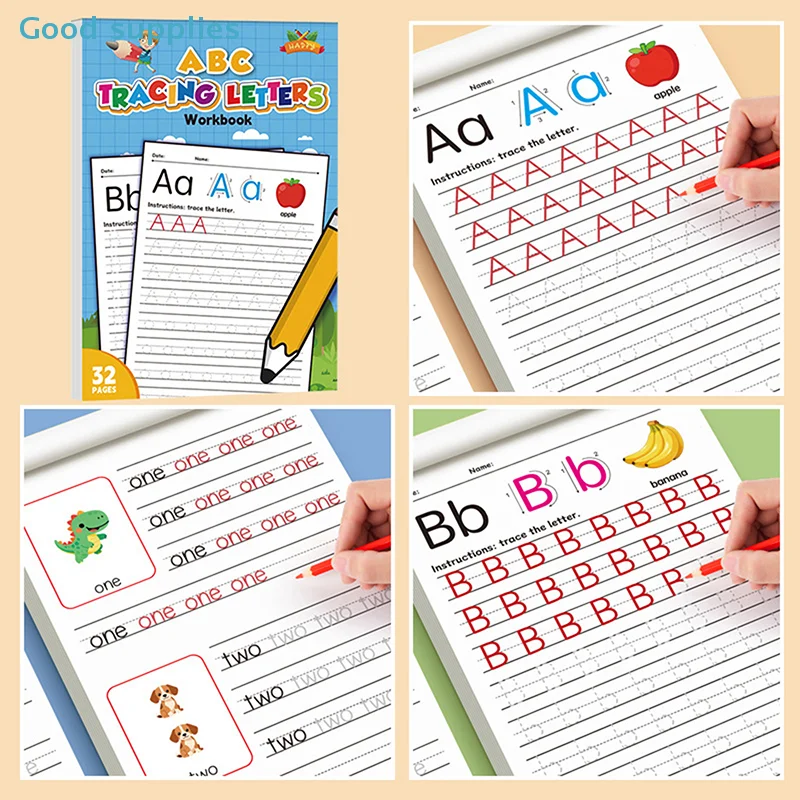 

Тренировочная книга для изучения 26 букв английского алфавита: тренировка письма большими и маленькими буквами, раскраска, развитие моторики рук