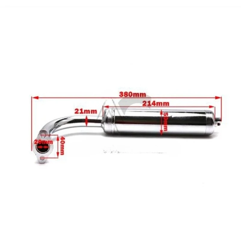 Black Muffler Stock Exhaust For 80cc 66cc 49cc Motorized Bicycle 2-Stroke Engine