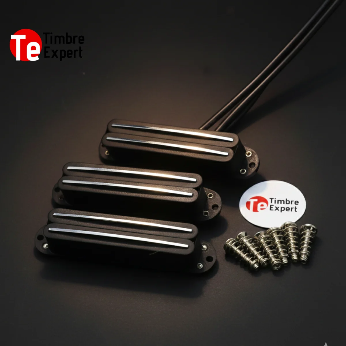 

TimbreExpert TE-VHR1 "Onyx" Series Alnico 5 Hot Rail Humbucker - Single Coil Size - High Output 13.2K/11H - Electrisola Wire