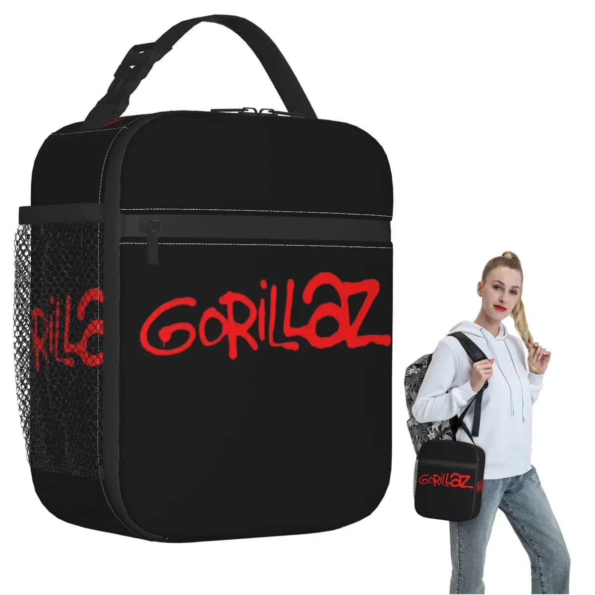 

Изолированная сумка для обеда Gorillaz Symbol для женщин и детей, портативные коробки для еды, термосумка для обеда